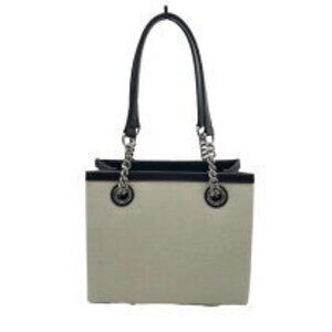Balenciaga Tote White Duty Canvas Leather Silver Bag